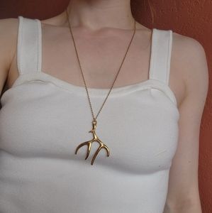 Metal Deer Antler Necklace